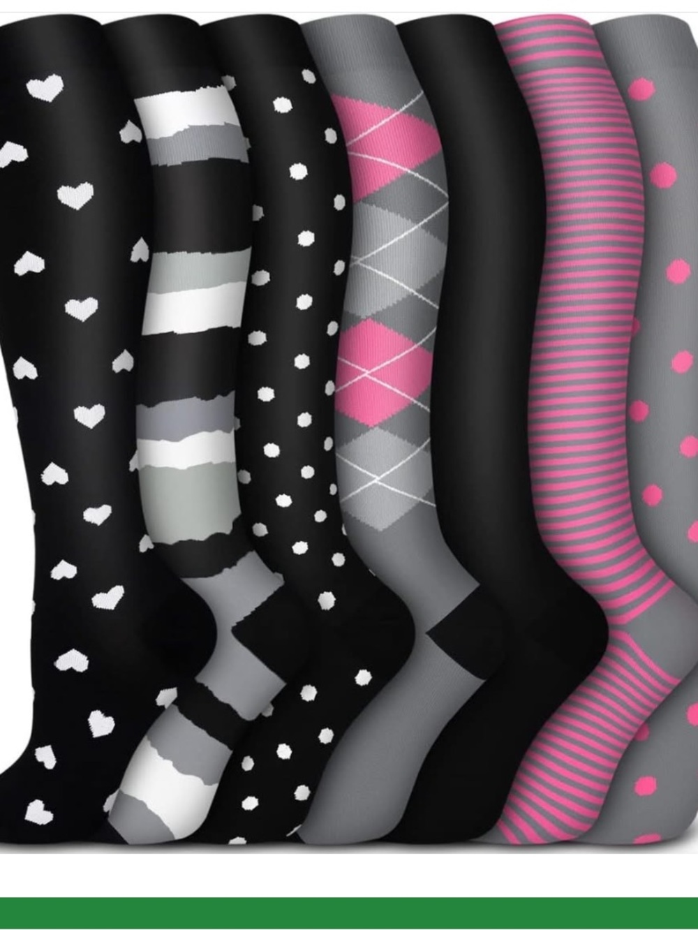Pack of 5 Pairs Graduated Compression Socks Women & Men Circulation
